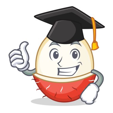 Mezuniyet rambutan karakter karikatür tarzı