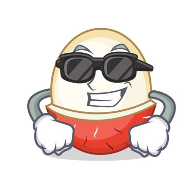 Süper cool rambutan karakter karikatür tarzı