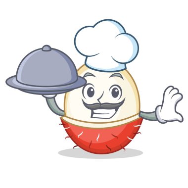 Şef gıda rambutan maskot karikatür tarzı ile