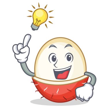 Bir fikir rambutan maskot karikatür tarzı var