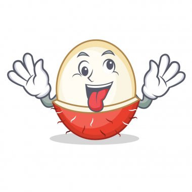 Deli rambutan maskot karikatür tarzı