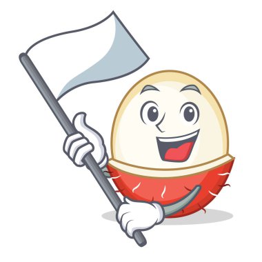 Bayrak rambutan maskot karikatür tarzı ile