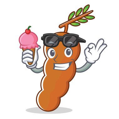 Dondurma demirhindi karakter karikatür tarzı ile