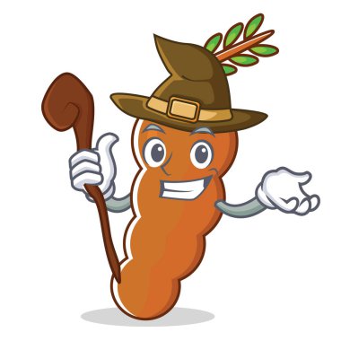 Cadı demirhindi maskot karikatür tarzı