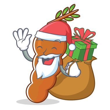 Noel Baba hediye demirhindi maskot karikatür tarzı ile