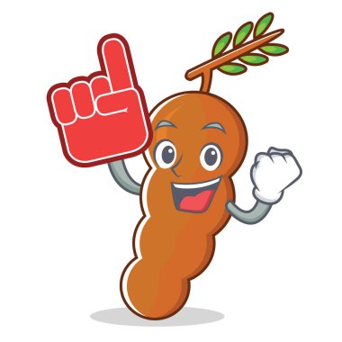 Köpük parmak demirhindi maskot karikatür tarzı