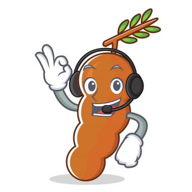 Dinleme müzik demirhindi maskot karikatür tarzı