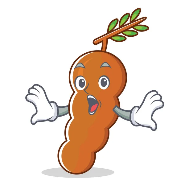 Surprised tamarind mascot cartoon style — Stock Vector
