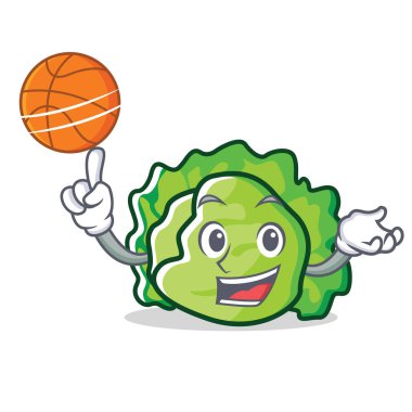 Basketbol marul karakter karikatür tarzı ile