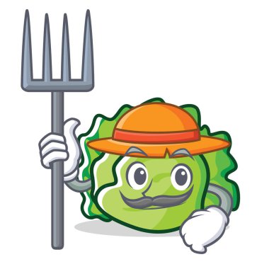 Çiftçi marul karakter karikatür tarzı