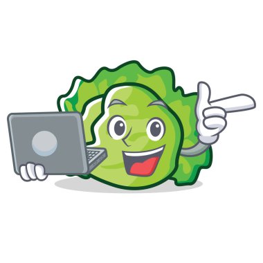 Dizüstü marul karakter karikatür tarzı ile