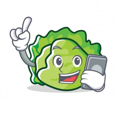 Telefon marul karakter karikatür tarzı ile