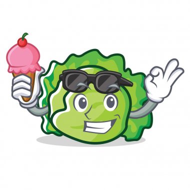 Dondurma marul karakter karikatür tarzı ile