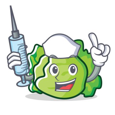 Hemşire marul karakter karikatür tarzı