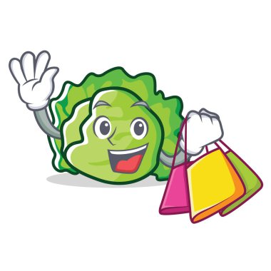 Marul karakter karikatür tarzı alışveriş