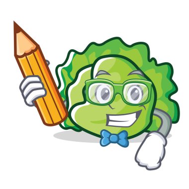 Öğrenci marul karakter karikatür tarzı