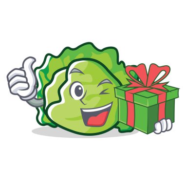 Hediye marul karakter karikatür tarzı ile