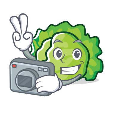 Fotoğrafçı marul karakter karikatür tarzı