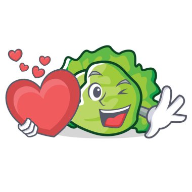 Kalp marul karakter karikatür tarzı ile