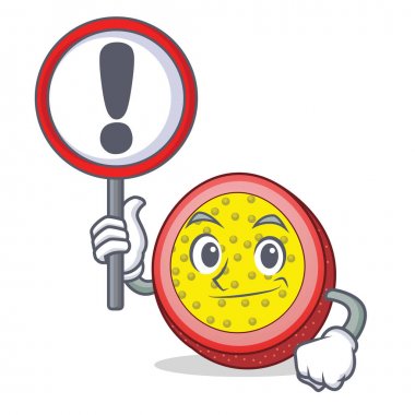 İşareti tutku meyve karakter karikatür ile