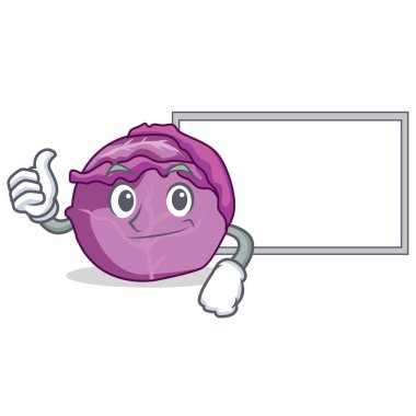 Başparmak yukarıya kurulu kırmızı lahana karakter karikatür ile