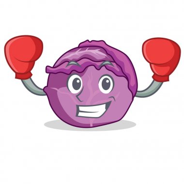 Kırmızı lahana karakter karikatür boks