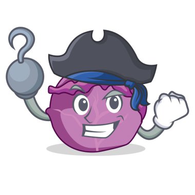 Korsan kırmızı lahana karakter karikatür