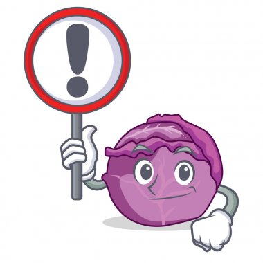 İşareti kırmızı lahana karakter karikatür ile