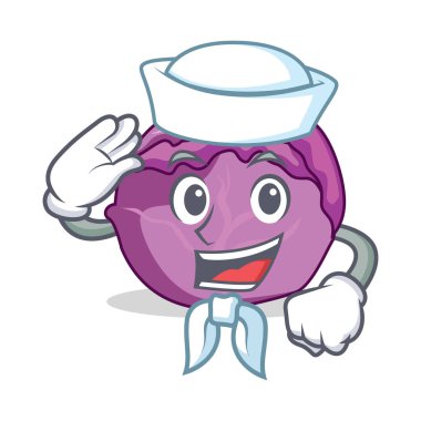 Denizci kırmızı lahana karakter karikatür