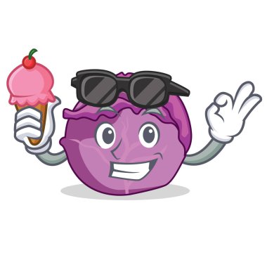 Dondurma kırmızı lahana karakter karikatür ile