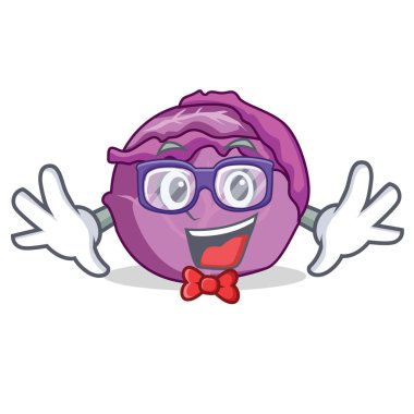 Geek kırmızı lahana karakter karikatür