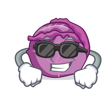 Süper cool kırmızı lahana karakter karikatür