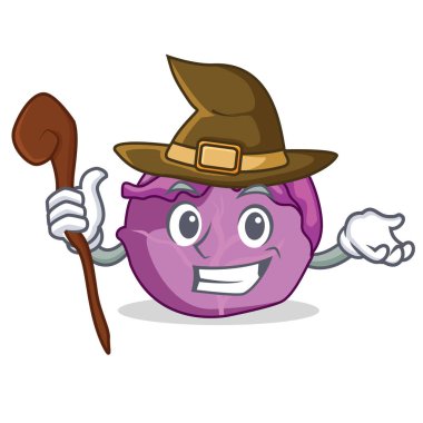 Cadı kırmızı lahana maskot çizgi film