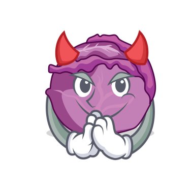 Şeytan kırmızı lahana maskot çizgi film