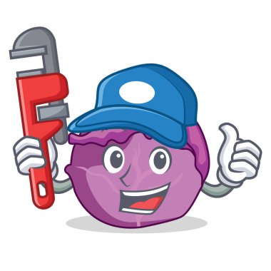 Tesisatçı kırmızı lahana maskot çizgi film