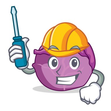 Otomotiv kırmızı lahana maskot çizgi film