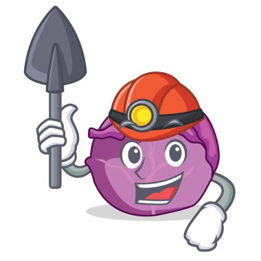 Madenci kırmızı lahana maskot çizgi film