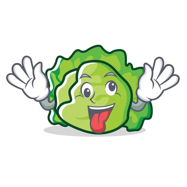 Loco carácter de lechuga mascota estilo — Vector de stock