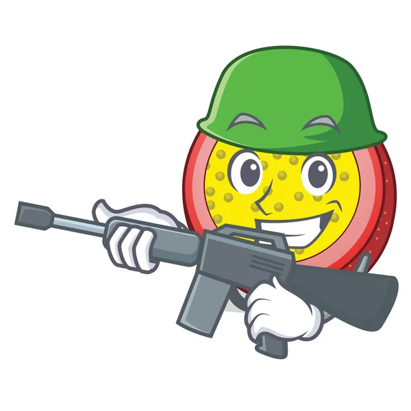 Hadsereg passiógyümölcs karakter cartoon — Stock Vector