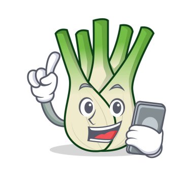 Telefon rezene karakter karikatür tarzı ile