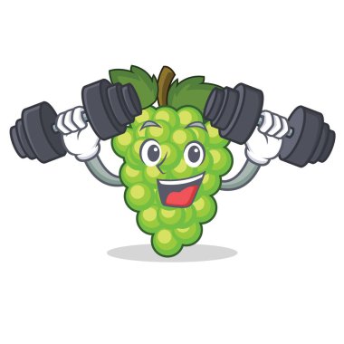 Fitness Yeşil üzüm karakter karikatür