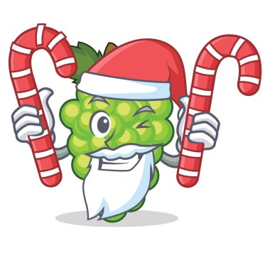Noel candy Yeşil üzüm maskot karikatür ile