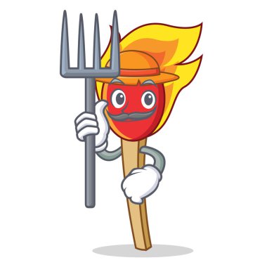 Çiftçi maç sopa karakter karikatür