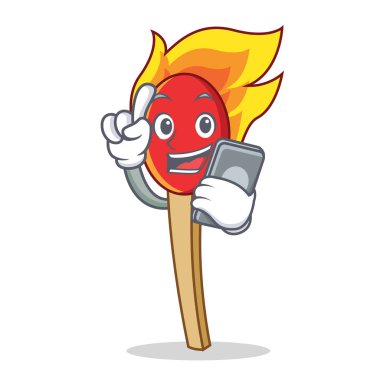 Telefon maç sopa karakter karikatür ile
