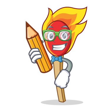 Öğrenci maç sopa karakter karikatür