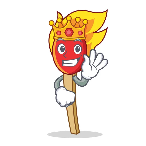 Rei jogo stick mascote desenhos animados — Vetor de Stock