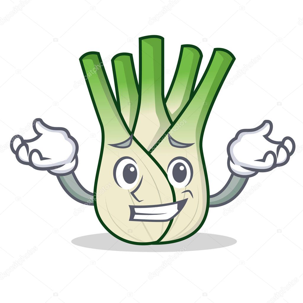 Grinning fennel character cartoon style