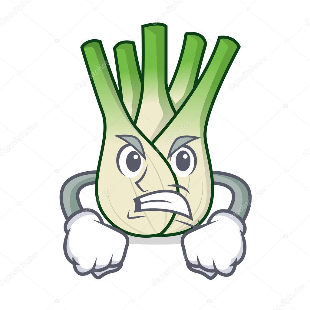 Angry fennel mascot cartoon style