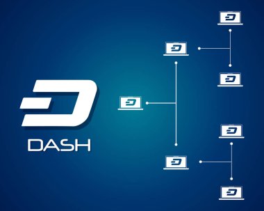 Dash blockchain arka plan toplama tasarım