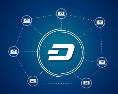 Dash blockchain arka plan toplama tasarım